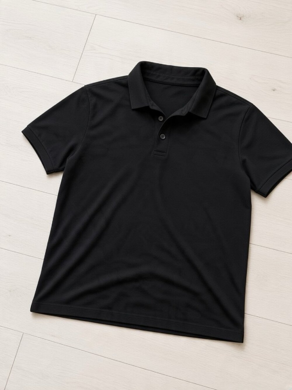 Lululemon Men's Black Polo Shirt Medium Tonal Hem Logo